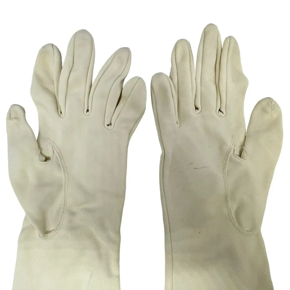 Vintage Ladies 16” Long Sleeve‎ Nylon Gloves Size 7 Crescendoe Caresse